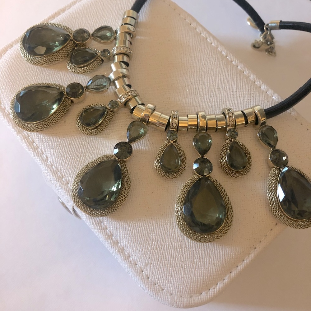 Ann Taylor Statement Necklace Gold, Black, Crystal